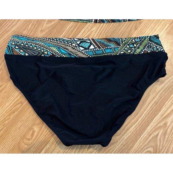 Christina Bathing Suit Halter Swim Top & High Waist Bottom Set Sz14 Tribal Print - Picture 9 of 11